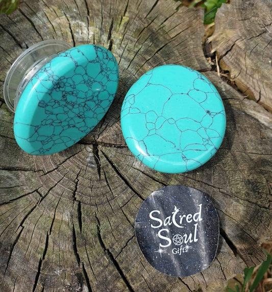 Blue Howlite Crystal pop socket