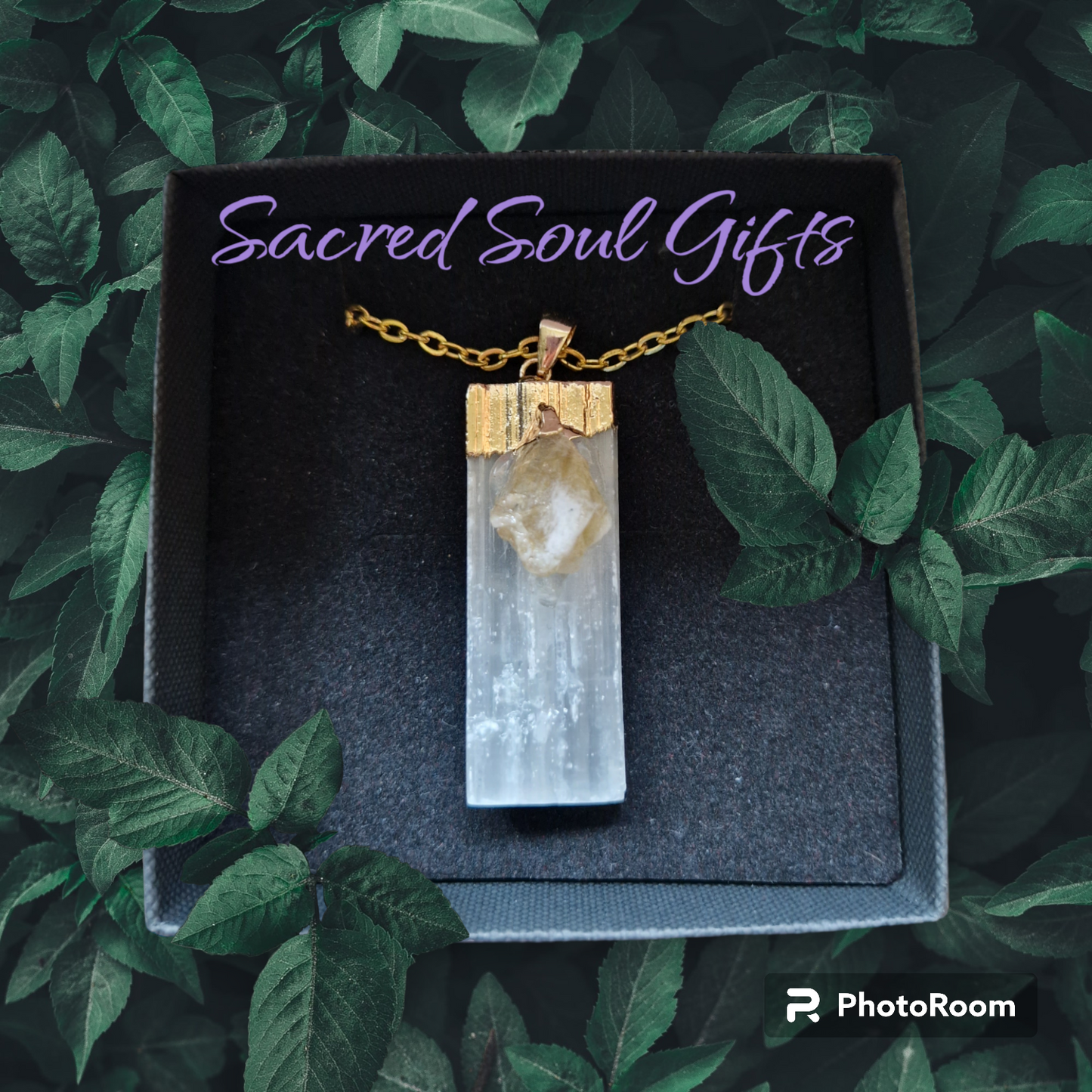 Selenite & Citrine Pendant