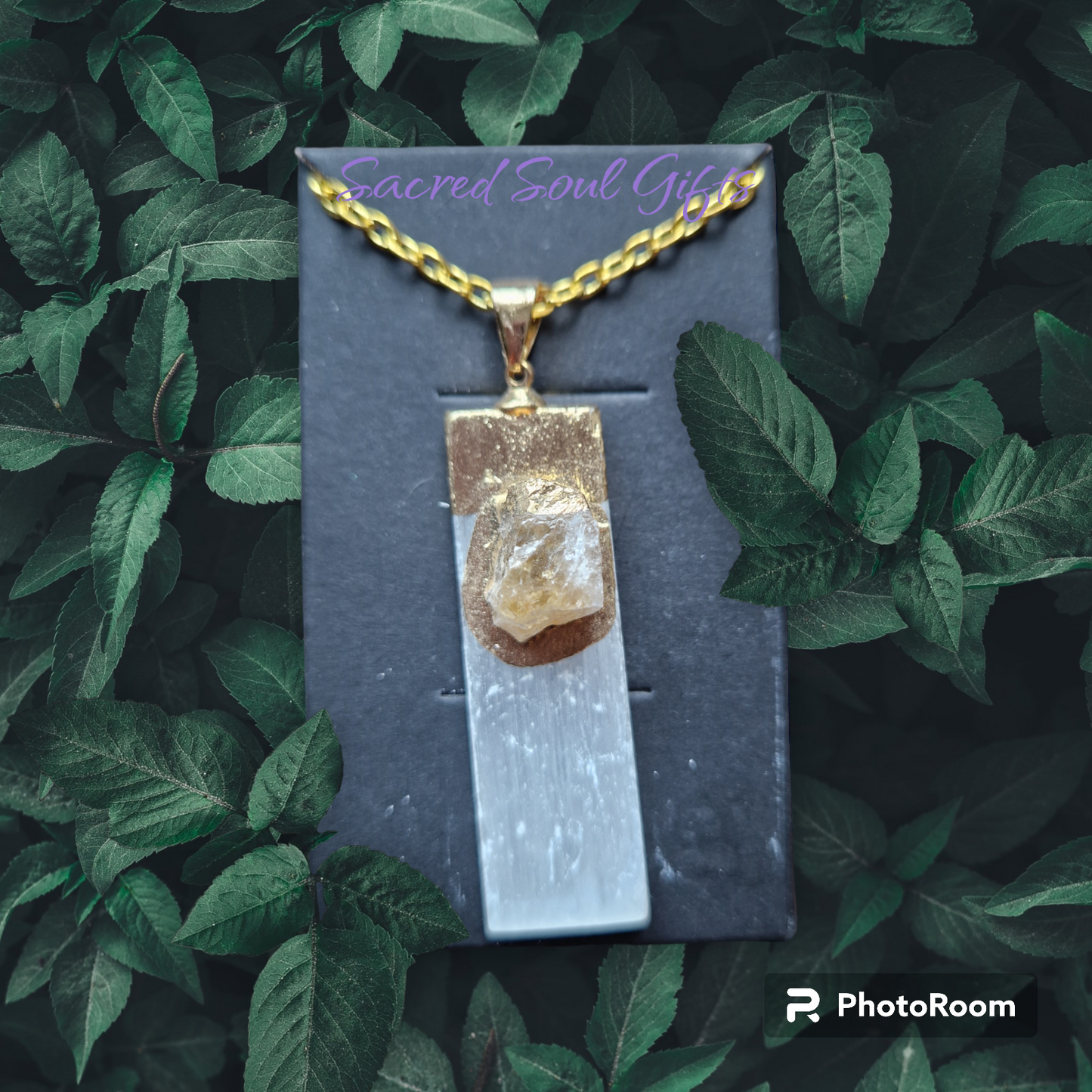 Selenite & Citrine Pendant