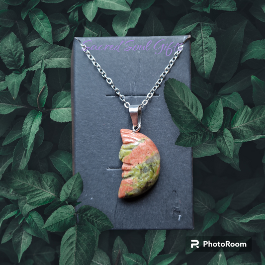 Unakite Pendant Moon