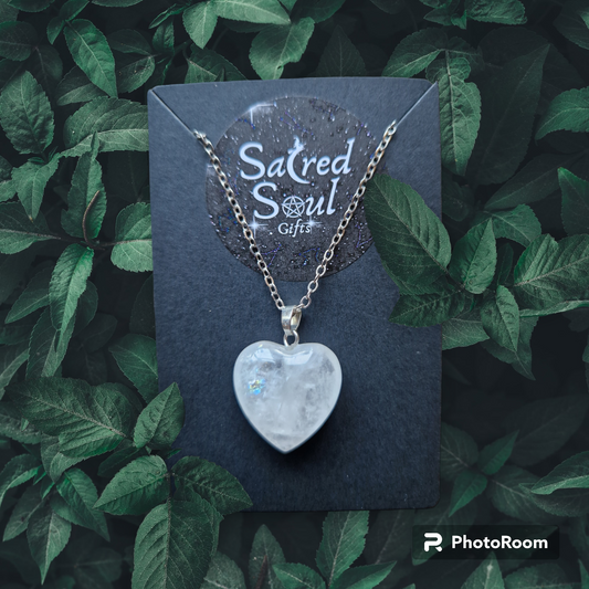 Clear Quartz Pendant Heart